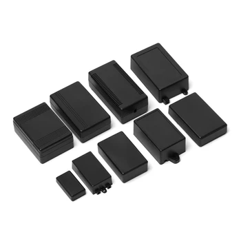 2 adet Siyah DIY Konut Enstrüman Durumda ABS Plastik Proje Kutusu saklama kutusu Muhafaza Kutuları Su Geçirmez Elektronik Malzemeleri