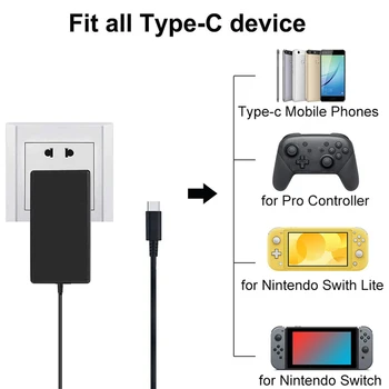AC Duvar Adaptörü Şarj Nintendo Anahtarı NS Oyun Konsolu AB ABD Plug şarj adaptörü Şarj Güç Kaynağı Ev Seyahat Kullanımı