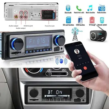 Bluetooth Araç radyo vintage Radyo MP3 Çalar stereo USB AUX Klasik müzik Ses İşlevli Araba stereo vintage Radyo Çalar