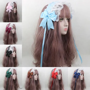 Dantel Şerit İlmek Kafa Bandı Cosplay Headdress Sevimli Japon Tatlı Güzel saç bandı Lolita Hizmetçi Cosplay Hairband Aksesuar Hediye