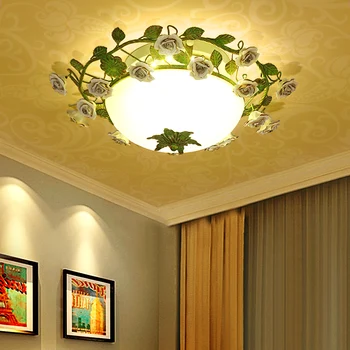 Fransız Led tavan ışıkları kız odası dekorasyon ışıkları yemek odası tavan lambası Çiçek Prenses lamba led ışık Yatak odası için