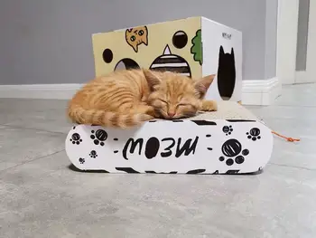 Kedi tırmalama panosu Yavru Oluklu Kağıt Kedi Pençe Taşlama Oyuncak Güçlü Aşınmaya Dayanıklı Kedi Oyuncak Kedi Nane Kedi Tırmanma Çerçevesi