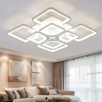 Modern LED Avize Tavan Avizeler ışıkları Uzaktan Kumanda Kısılabilir Cilalar Oturma Odası Yatak Odası İçin Fikstür iç mekan aydınlatması