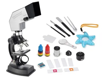 Noel hediyesi 900X-100X 4 yönlü Öğrenciler Çocuk Bilimsel Deneyler eğitici oyuncak Projeksiyon Mikroskop Seti Mikroskop Oyuncak