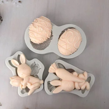 Paskalya tavşanı Fondan 2022 silikon kalıp havuçlu kek Dekorasyon Araçları çikolatalı kurabiye kalıbı Pişirme Kalıp Yumurta DIY Epoksi Kalıp