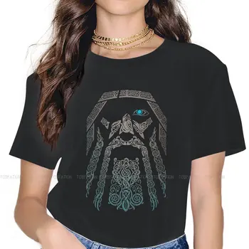Vikings Kız T Shirt ODİN Kadın Üstleri 5XL Grafik Kawaii Tees Bayanlar Büyük Boy Gömlek