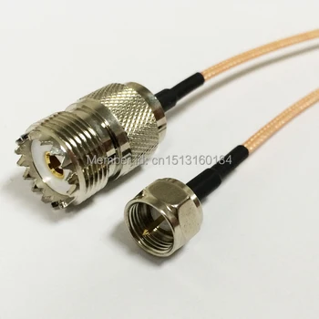 Yeni Modem Koaksiyel Pigtail UHF Dişi jack konnektörü Anahtarı F Erkek fiş konnektörü RG316 Kablo 15 CM 6 