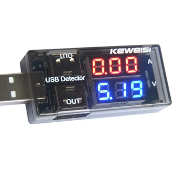 Çift USB Ampermetre Voltmetre Şarj Dedektörü Usb Test Cihazı Akıllı Pil Voltmetre Ampermetre Kapasite Ölçüm Cihazı