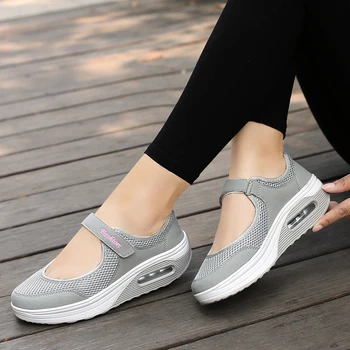 Örgü Platformu Sneakers Kadın Ayakkabı Rahat Boyutu 43 Moda Kadın Tıknaz Sneakers Rahat ayakkabılar Kadın Sneakers için Sıcak Satış